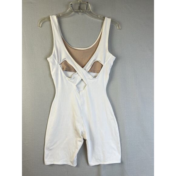 Vintage 90s Gilda Marx California Body Unitard Women Large White Workout Aerobic - Picture 8 of 11